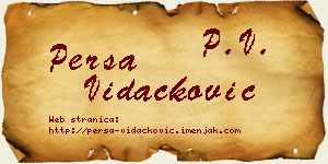 Persa Vidačković vizit kartica